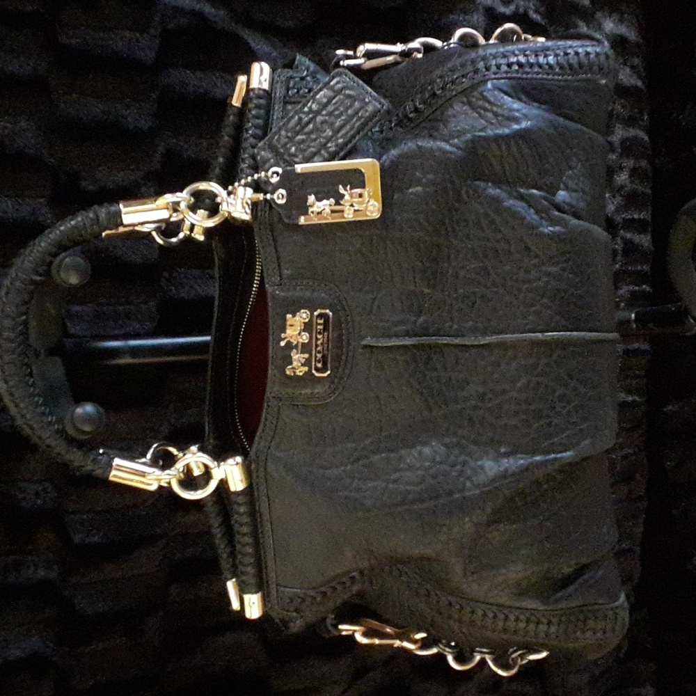 Coach Black Buffalo Hide Large Satchel